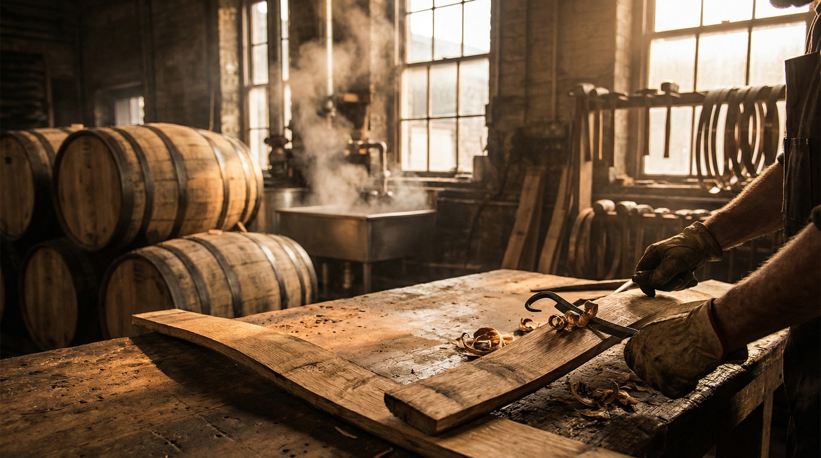 Oak barrel craftsmanship